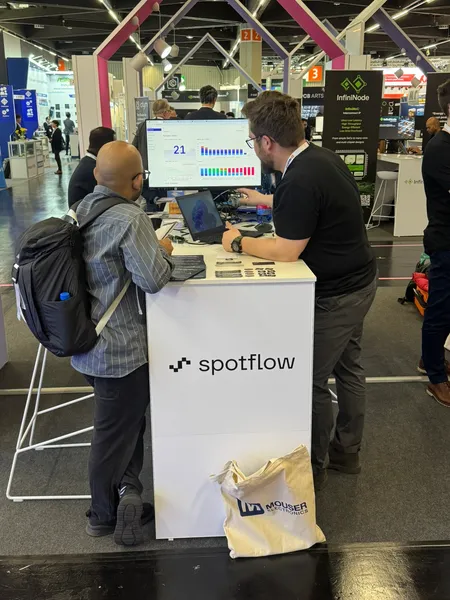 Visitors at the Spotflow booth at Embedded World 2026.